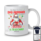 Personalized Custom Name Be Nice To The Dog Groomer; Merry Christmas Santa; Women Jobs Proud T-Shirt