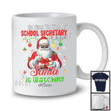 Personalized Custom Name Be Nice To The School Secretary; Merry Christmas Santa; Women Jobs Proud T-Shirt