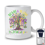 Personalized Custom Name Beads & Bling; Adorable Mardi Gras Beads Tree; Festival Parades T-Shirt