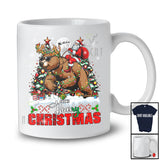 Personalized Custom Name Bearry Christmas; Merry X-mas Tree Santa Riding Bear Reindeer T-Shirt