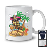 Personalized Custom Name Bengal Cat On Beach, Lovely Summer Vacation Kitten Palm Tree T-Shirt