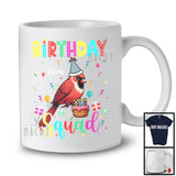 Personalized Custom Name Birthday Squad; Joyful Birthday Cake Cardinal; Family Group T-Shirt