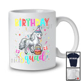 Personalized Custom Name Birthday Squad; Joyful Birthday Cake Horse; Family Group T-Shirt