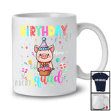 Personalized Custom Name Birthday Squad; Joyful Birthday Cake Pig; Family Group T-Shirt