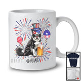 Personalized Custom Name Border Collie Drinking Beer, Lovely 4th Of July Fireworks, Patriotic T-Shirt