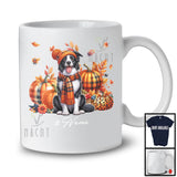 Personalized Custom Name Border Collie Plaid Pumpkins; Thanksgiving Fall Leaves; Family T-Shirt