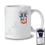 Personalized Custom Name Border Collie in Pocket, Lovely 4th Of July American Flag, Patriotic T-Shirt