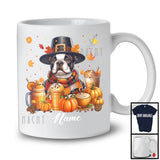 Personalized Custom Name Boston Terrier Coffee Smoothie, Lovely Thanksgiving Pumpkin Drinks T-Shirt