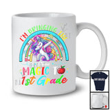 Personalized Custom Name Bringing The Magic To 1st Grade, Lovely First Day Of School Unicorn, Rainbow T-Shirt