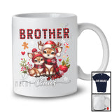 Personalized Custom Name Brother Claus; Adorable Christmas Red Plaid Reindeer; Family T-Shirt