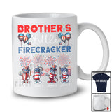 Personalized Custom Name Brother's Little Firecracker, Proud 4th Of July Fireworks, Patriotic T-Shirt