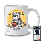 Personalized Custom Name Bulldog Mummy, Humorous Halloween Carved Pumpkins Boo Ghost T-Shirt