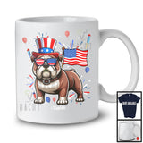 Personalized Custom Name Bulldog, Lovely 4th Of July American Flag Fireworks, Bulldog Patriotic T-Shirt