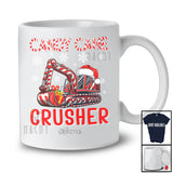 Personalized Custom Name Candy Cane Crusher; Joyful Christmas Excavator Cosplay; Boys Family T-Shirt