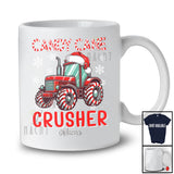 Personalized Custom Name Candy Cane Crusher; Joyful Christmas Tractor Cosplay; Boys Family T-Shirt