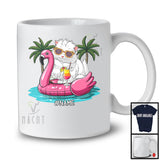 Personalized Custom Name Cat On On Flamingo Float; Lovely Summer Hawaii Pool Beach T-Shirt