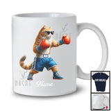 Personalized Custom Name Kitten Playing Boxing, Humorous Kitten Sport Player, Matching Team T-Shirt