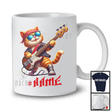 Personalized Custom Name Cat Playing Guitar Rock; Joyful Music Bass Guitar Guitarist T-Shirt