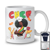 Personalized Custom Name Chef, Proud Juneteenth Afro Girl Women, Black African American T-Shirt