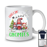 Personalized Custom Name Chillin' With My Gnomies, Amazing Christmas Gnomes Reindeer Snowman T-Shirt
