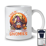 Personalized Custom Name Chillin' With My Gnomies, Amazing Halloween Witch Gnomes Pumpkin Skull T-Shirt