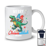 Personalized Custom Name Chrismukkah; Amazing Christmas Hanukkah Two Gnomes On T Rex T-Shirt