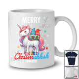 Personalized Custom Name Chrismukkah; Amazing Christmas Hanukkah Two Gnomes On Unicorn T-Shirt