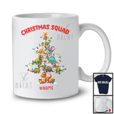 Personalized Custom Name Christmas Squad; Adorable T-Rex Collection Dinosaur X-mas Tree T-Shirt