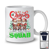 Personalized Custom Name Christmas Squad; Adorable X-mas Tree Three Santa; Family Group T-Shirt