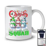 Personalized Custom Name Christmas Squad; Adorable X-mas Tree Three Snowman; Family Group T-Shirt