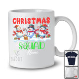 Personalized Custom Name Christmas Squad; Joyful Three X-mas Snowman Dancing; Family Group T-Shirt