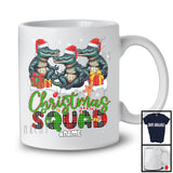 Personalized Custom Name Christmas Squad; Lovely Plaid Three Santa Alligators; Animal Lover T-Shirt