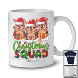 Personalized Custom Name Christmas Squad; Lovely Plaid Three Santa Armadillos; Animal Lover T-Shirt