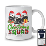 Personalized Custom Name Christmas Squad; Lovely Plaid Three Santa Badgers; Animal Lover T-Shirt