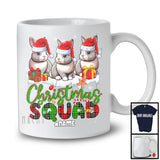 Personalized Custom Name Christmas Squad; Lovely Plaid Three Santa Bunnies; Animal Lover T-Shirt