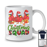 Personalized Custom Name Christmas Squad; Lovely Plaid Three Santa Cardinals; Animal Lover T-Shirt