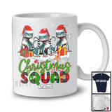 Personalized Custom Name Christmas Squad; Lovely Plaid Three Santa Geckos; Animal Lover T-Shirt