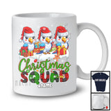 Personalized Custom Name Christmas Squad; Lovely Plaid Three Santa Parrots; Animal Lover T-Shirt