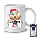 Personalized Custom Name Christmas Tree Killer; Lovely Santa Golden Retriever Dog's Fault; Damage Tree T-Shirt