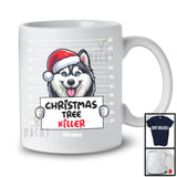 Personalized Custom Name Christmas Tree Killer; Lovely Santa Husky Dog's Fault; Damage Tree T-Shirt