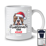 Personalized Custom Name Christmas Tree Killer; Lovely Santa Pit bull Dog's Fault; Damage Tree T-Shirt