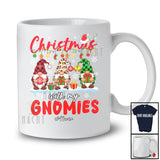 Personalized Custom Name Christmas With My Gnomies; Amusing X-mas Leopard Plaid Three Gnomes T-Shirt