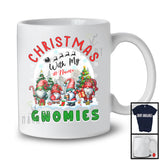 Personalized Custom Name Christmas With My Gnomies; Lovely Four Gnomes Gnomies; Snowing T-Shirt