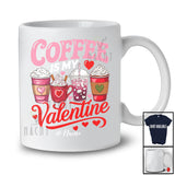 Personalized Custom Name Coffee Is My Valentine; Lovely Coffee Lover; Hearts Single Family T-Shirt