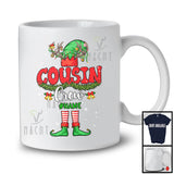 Personalized Custom Name Cousin Crew; Amazing Christmas Plaid Elf; Family X-mas Group T-Shirt