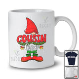 Personalized Custom Name Cousin Crew; Amazing Christmas Plaid Gnome; Family X-mas Group T-Shirt