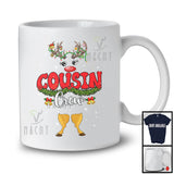 Personalized Custom Name Cousin Crew; Amazing Christmas Plaid Reindeer; Family X-mas Group T-Shirt