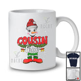 Personalized Custom Name Cousin Crew; Amazing Christmas Plaid Snowman; Family X-mas Group T-Shirt