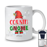 Personalized Custom Name Cousin Gnome Crew; Wonderful Christmas Lights Plaid Gnome; Family T-Shirt