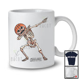 Personalized Custom Name Dabbing Basketball Skeleton, Cheerful Halloween Sport Player Team T-Shirt